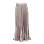 Glossy pleated skirt long accordion skirt long skirt skirt