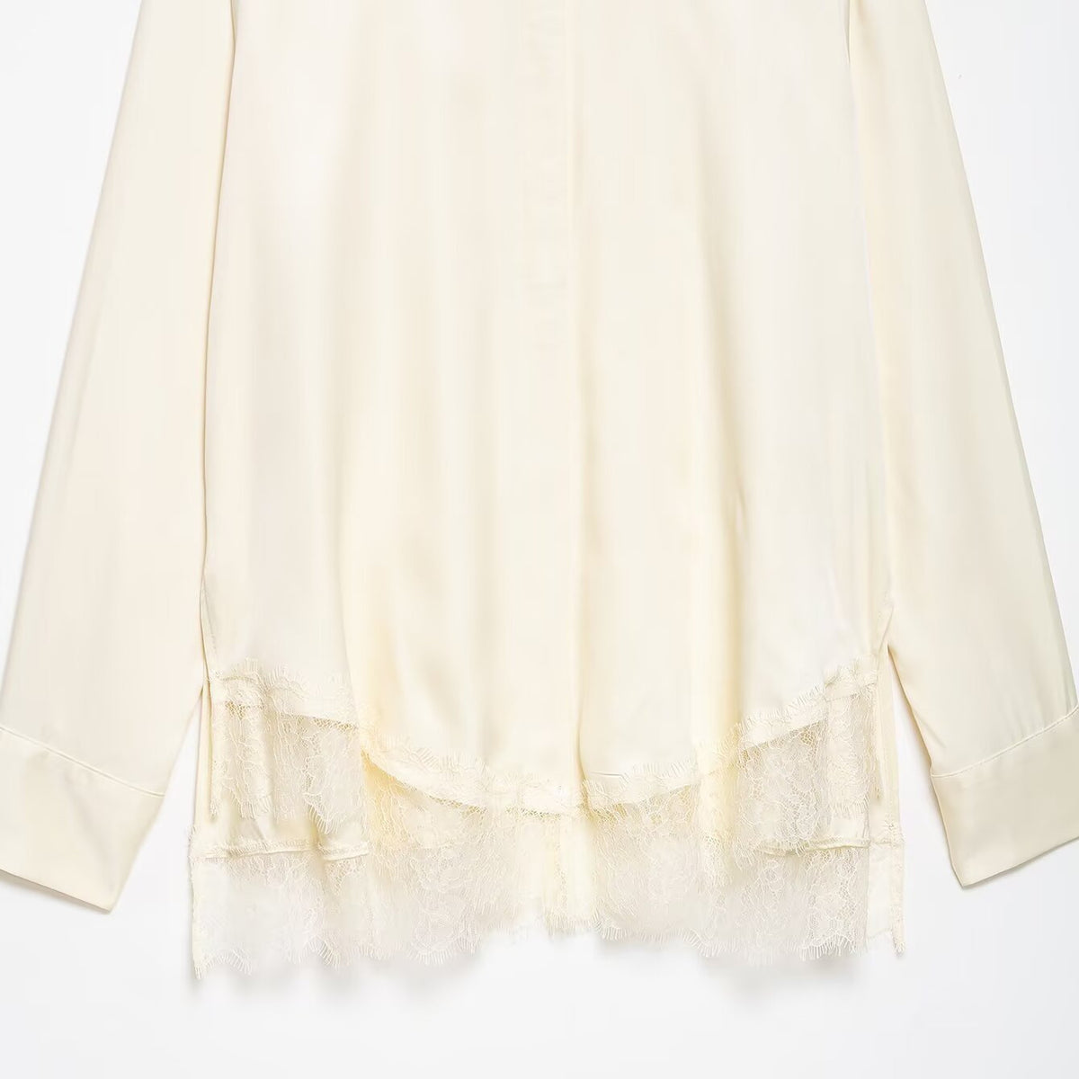 Lace satin textured shirt