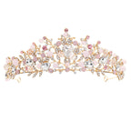 Bridal crown high-end rhinestone European-style gold handmade crown tiara hair accessories birthday party wedding headband jewelry