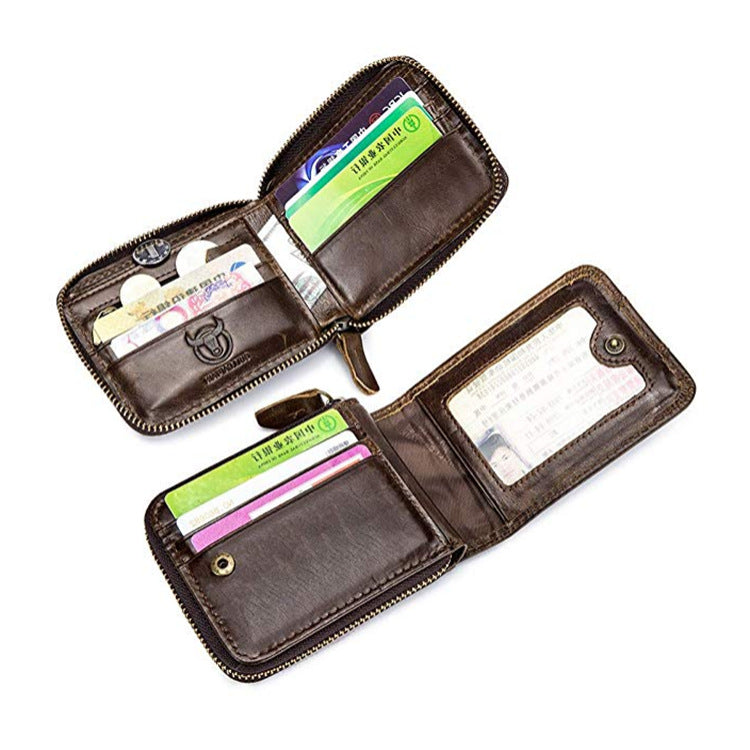 Men's Black Genuine Leather Card Holder - RFID, Multi-Slot