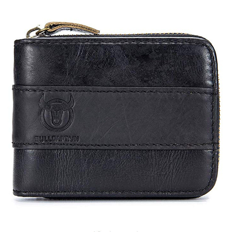Men's Black Genuine Leather Card Holder - RFID, Multi-Slot