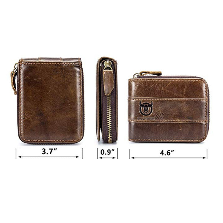 Men's Black Genuine Leather Card Holder - RFID, Multi-Slot