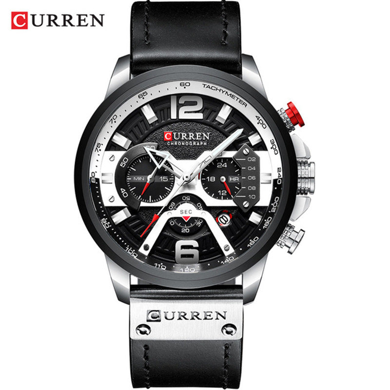 Men's Rose Gold Brown Multi-Hand Quartz Watch - Waterproof