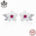Avle Original Shell Flower Earrings S925 Sterling Silver Platinum Plated Earrings Personalized Fashionable Silver Earrings Factory Direct Sales