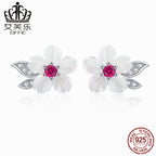 Avle Original Shell Flower Earrings S925 Sterling Silver Platinum Plated Earrings Personalized Fashionable Silver Earrings Factory Direct Sales
