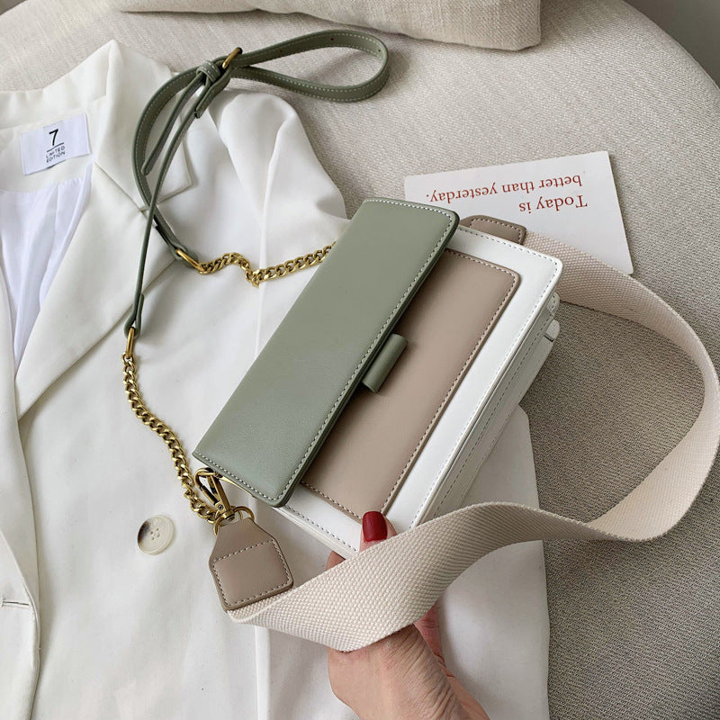 Sen small bag women 2019 summer new ins matcha green small square bag simple chain shoulder messenger bag