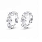 S925 sterling silver plum blossom zircon earrings women Korean fashion fashion diamond and silver earrings earrings factory wholesale