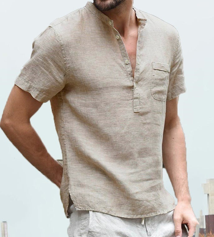 Men's Solid Linen Shirt