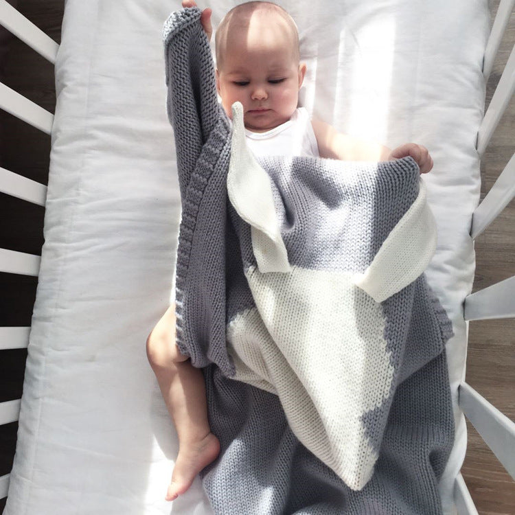 Amazon iNS style rabbit ears blanket three-dimensional rabbit blanket children's knitted cover blanket baby baby blanket