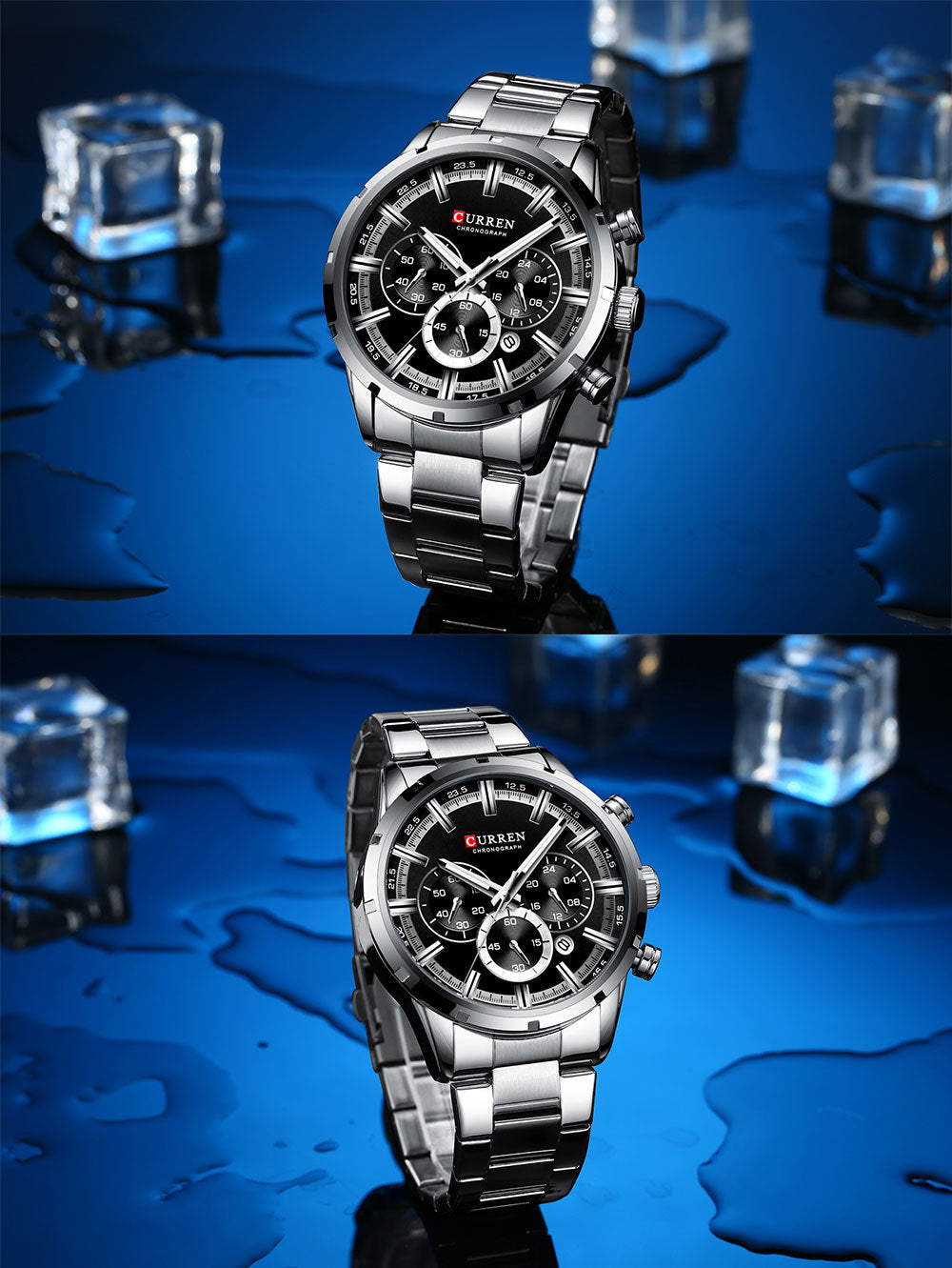 Curren / Karien new 8355 men's watch waterproof quartz six-pin calendar steel belt business men's watch