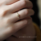 Japanese s925 sterling silver plated with 14K gold platinum female ring exquisite snowflake commuter style versatile and elegant foreign trade style