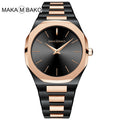 Women's Gold Black Square Watch - Stainless Steel, Waterproof