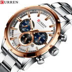 Curren / Karien new 8355 men's watch waterproof quartz six-pin calendar steel belt business men's watch