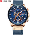 Men's Silver Black Multi-Hand Quartz Watch - Leather Strap