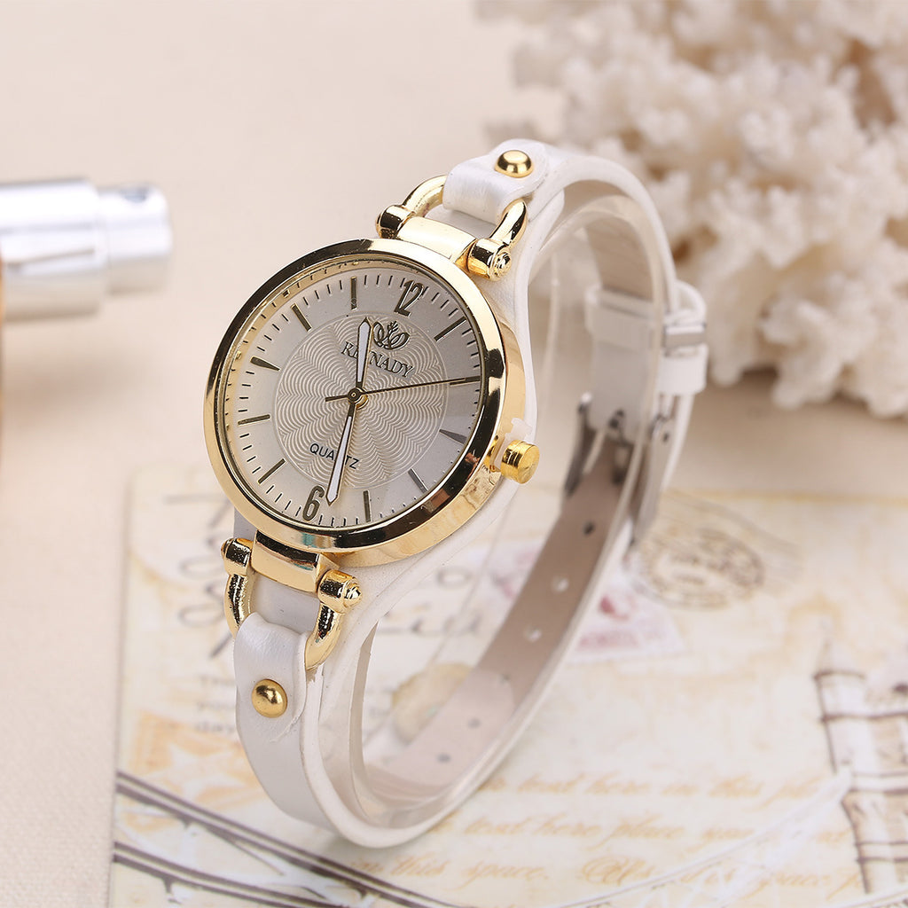 wish explosive quartz watch ladies leather thin strap pure color fashion women's gift watch women one piece dropshipping