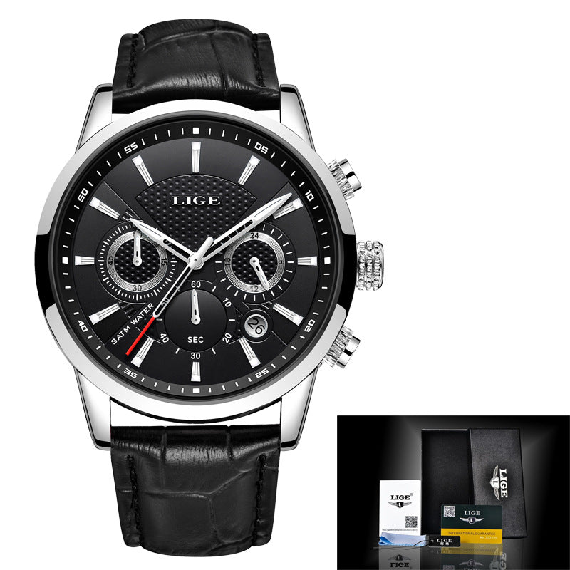 LIGE Men's Multifunction Quartz Watch