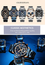 Curren / Karien new 8355 men's watch waterproof quartz six-pin calendar steel belt business men's watch