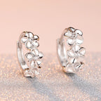 S925 sterling silver plum blossom zircon earrings women Korean fashion fashion diamond and silver earrings earrings factory wholesale