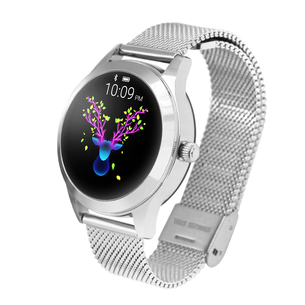 Women's Black Gold Smart Watch - Round Screen, Steel