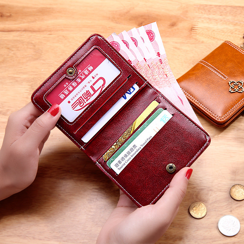 Women's Short Retro Coin Purse Wallet | Aladinae