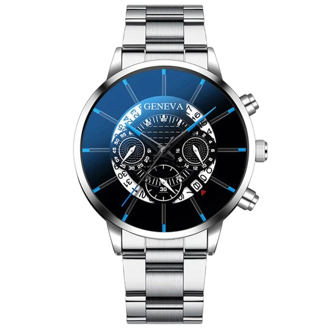 Men's Steel Quartz Watch w/ Date | Aladinae