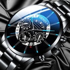 Men's Steel Quartz Watch w/ Date | Aladinae