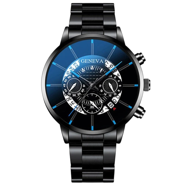 Men's Steel Quartz Watch w/ Date | Aladinae