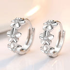 S925 sterling silver plum blossom zircon earrings women Korean fashion fashion diamond and silver earrings earrings factory wholesale