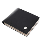 Men's Short Wallet - Cross Pattern, Multi-Card Slots