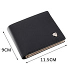 Men's Short Wallet - Cross Pattern, Multi-Card Slots