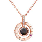 Projection Necklace Round Projection Necklace Heart Projection Necklace Love Projection Pendant Peach Heart Jewelry