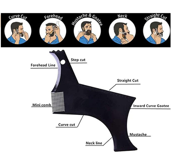 Transparent Beard Styling Comb & Ruler – 17-Piece Set | Aladinae