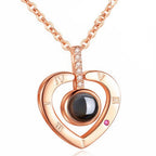 Projection Necklace Round Projection Necklace Heart Projection Necklace Love Projection Pendant Peach Heart Jewelry
