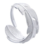 Wholesale s925 sterling silver ring female Japanese and Korean forest sweet and cute feather ring finger ring tail ring opening adjustable
