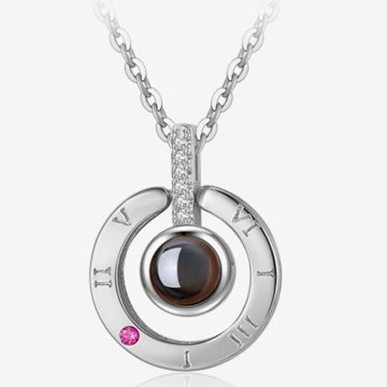 Projection Necklace Round Projection Necklace Heart Projection Necklace Love Projection Pendant Peach Heart Jewelry