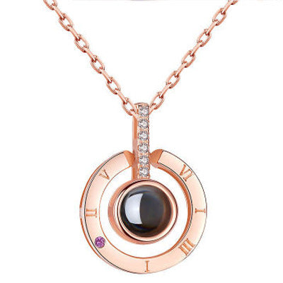 Projection Necklace Round Projection Necklace Heart Projection Necklace Love Projection Pendant Peach Heart Jewelry
