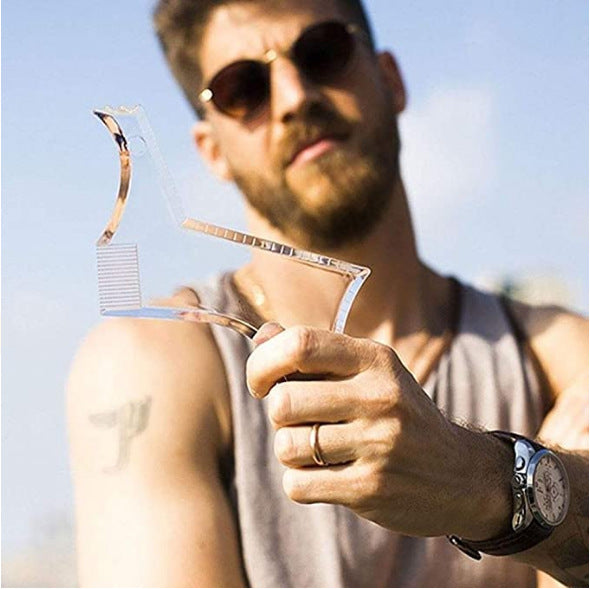 Transparent Beard Styling Comb & Ruler – 17-Piece Set | Aladinae