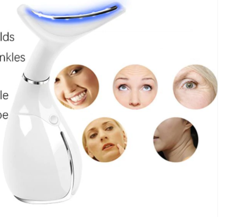 MS.W Neck Protector Neck Ultrasonic Vibration Skin Rejuvenation Introducer Home Neck Tricolor Light Beauty Instrument