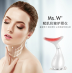 MS.W Neck Protector Neck Ultrasonic Vibration Skin Rejuvenation Introducer Home Neck Tricolor Light Beauty Instrument