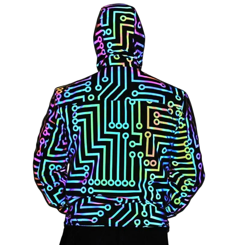 Unisex Reflective Rainbow Hip Hop Jacket | Aladinae