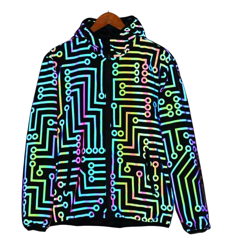 Unisex Reflective Rainbow Hip Hop Jacket | Aladinae
