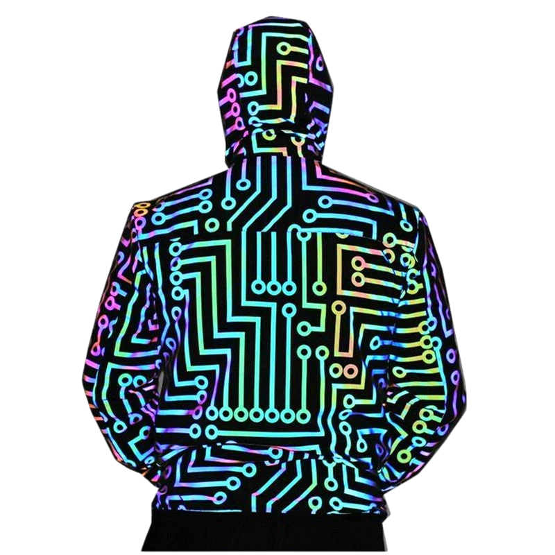 Unisex Reflective Rainbow Hip Hop Jacket | Aladinae