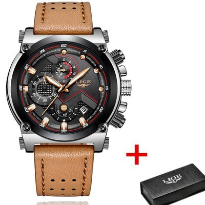 Men's Rose Silver Quartz Watch - Waterproof, Luminous