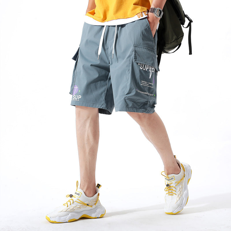 Men's Pink Cargo Shorts - Loose Fit, Mid-Waist