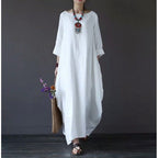 2025 Spring/Summer New Arrival Amazon AliExpress Wish Literary Loose Plus Size Cotton Linen Long Dress