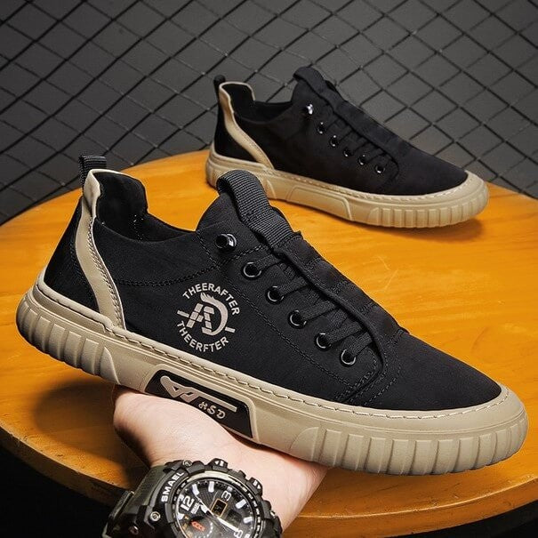 Men's Grey Canvas Skate Shoes – Low Top | Aladinae