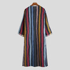 Men's Striped Printed Thobe – Long Sleeve | Aladinae