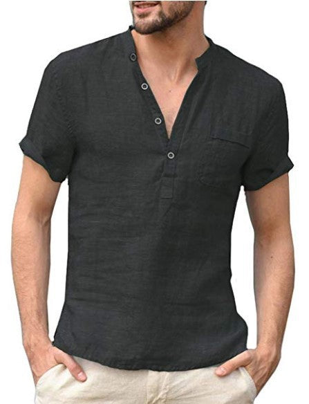 Men's Solid Linen Shirt