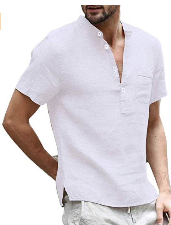 Men's Solid Linen Shirt