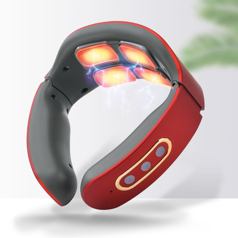 Multi-head neck massager intelligent cervical massager pulse therapy neck protector charging hot compress cervical massager